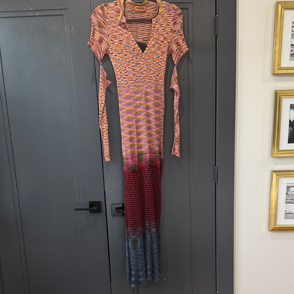 Missoni Multicolor Knit Maxi Dress — Pink, Red & Blue Ombre